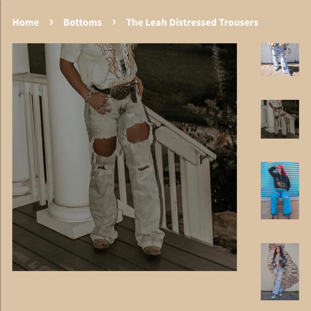 Leah Distressed Trousers from letsgetwesternboutique